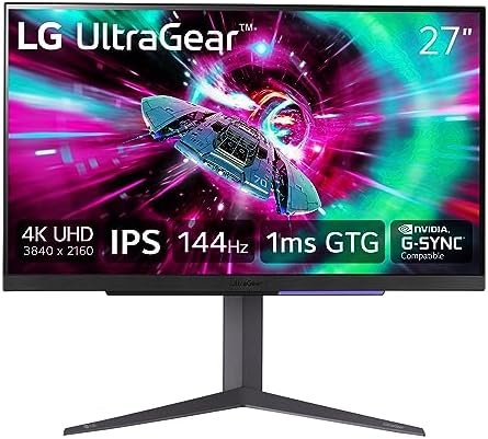 LG 27" UltraGear 4K UHD (3840x2160) Gaming Monitor, 144Hz, 1ms, VESA DisplayHDR